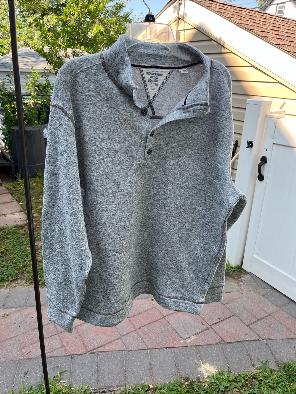 Weatherproof Vintage Heather Gray Quarter-Snap Pullover